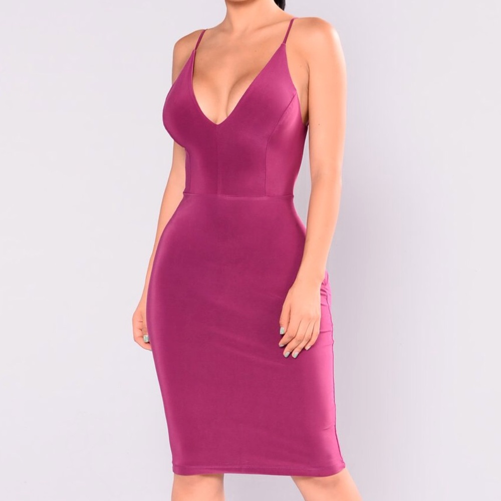 Mid length back out dress.